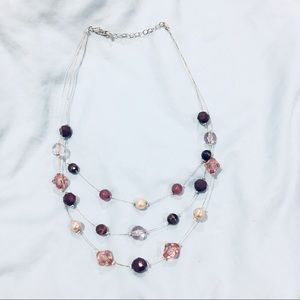 Gorgeous multi-layer necklace in purple gemstones!